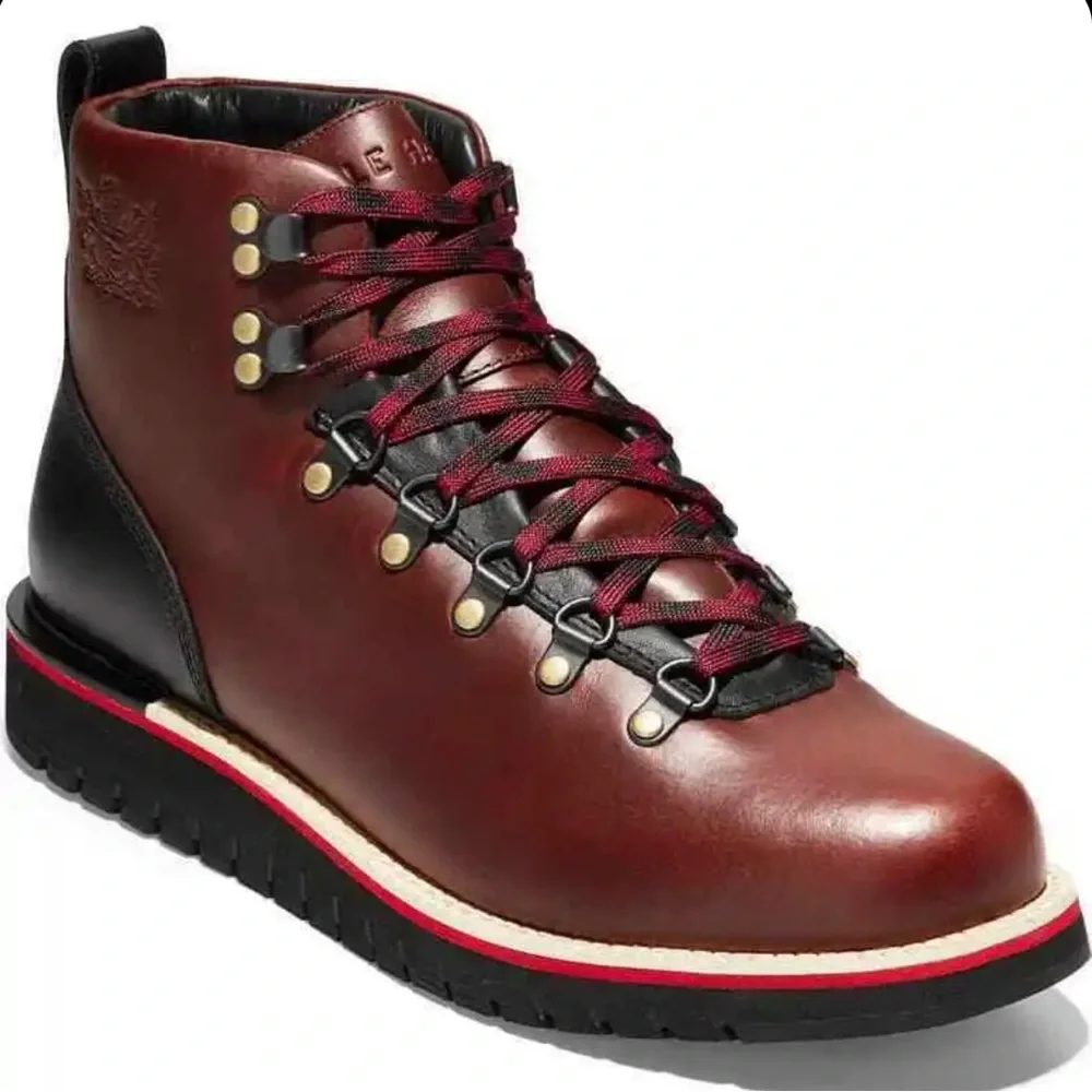 Cole Haan NEW Brown Leather Lugsole Hiking Boots size 8 Outdoor Gorpcore Rugged